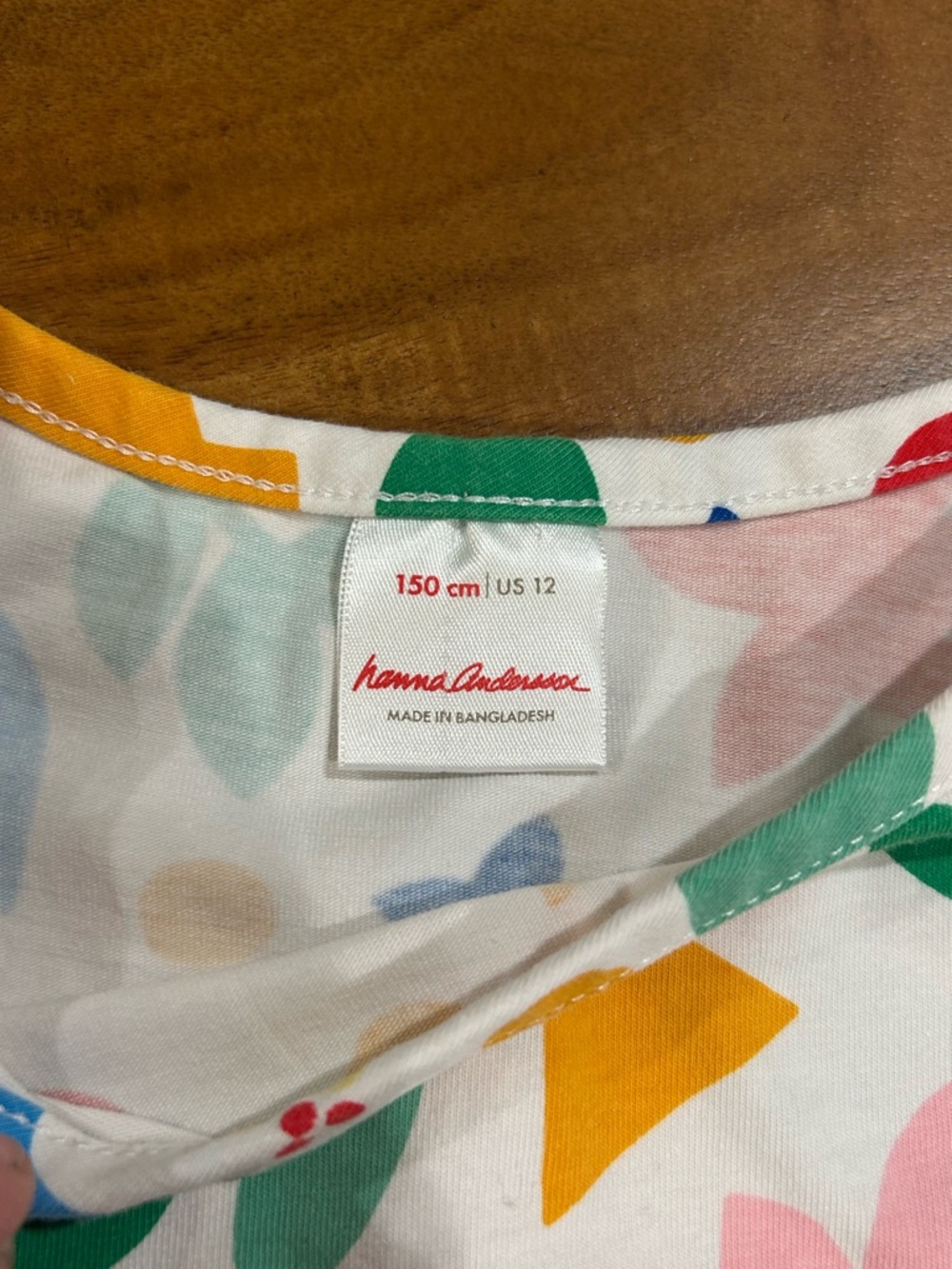 Hanna Andersson Girls Colorful Floral & Leaf Print Flowy Cotton Sundress Sz. 150 - Picture 2 of 10
